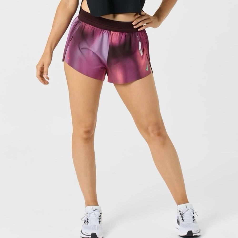 Nike Running Shorts Medium Womens Pink Faith Kipyegon 3" Aero Swift Mid Rise - Picture 2 of 16